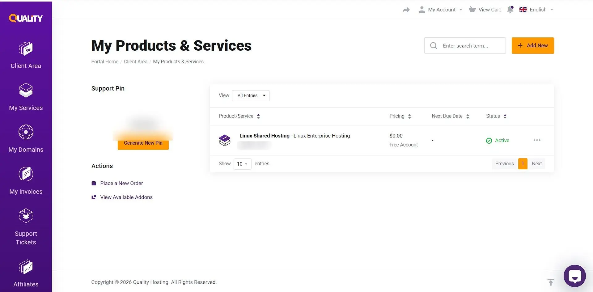 My products and services
