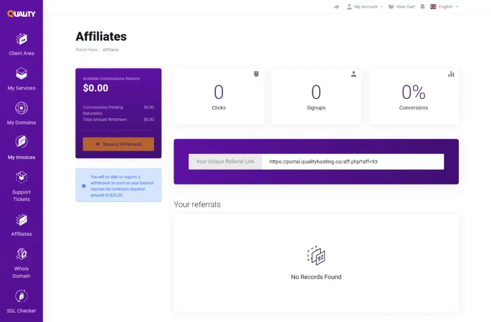Affliate Section